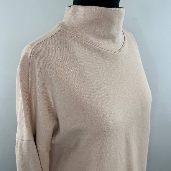 MADEWELL Pink Hemp-Cotton Mockneck Sweatshirt Relaxed Pullover Sweater MD030 M - Picture 3 of 7